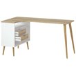 Tvilum Diana 2 Drawer 3 Shelf Desk in White and Oak Structure