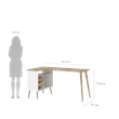 Tvilum Diana 2 Drawer 3 Shelf Desk in White and Oak Structure