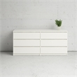 Tvilum Scottsdale 6 Drawer Double Dresser in White Wood Grain