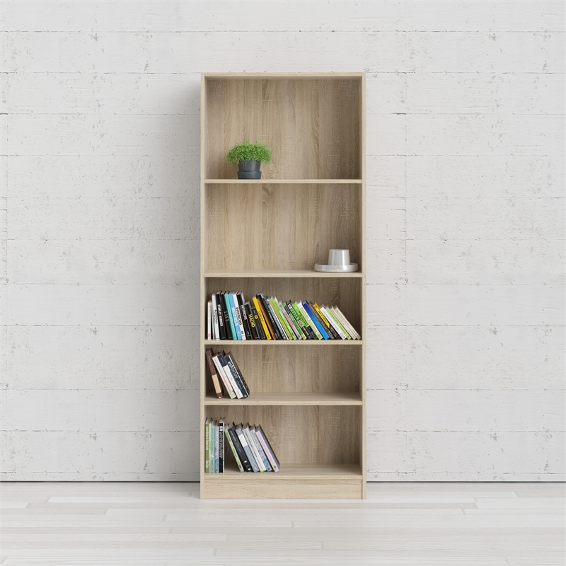 Tvilum Element 5 Shelf Wide Bookcase in Oak