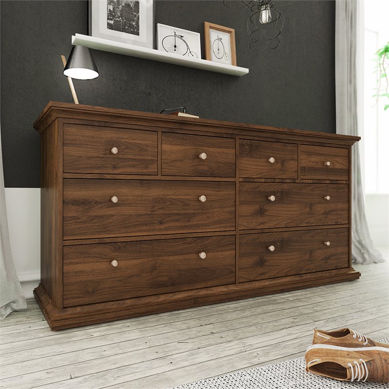 Tvilum Sonoma 8 Drawer Double Dresser In Walnut 76719djdj