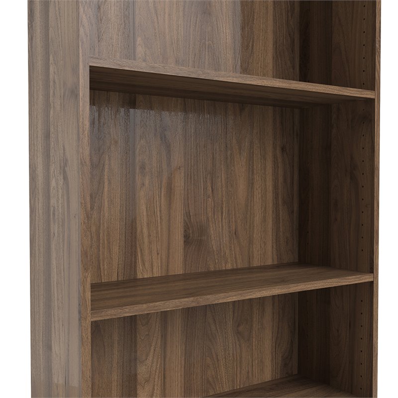 Tvilum Element Tall Wide 5 Shelf Bookcase In Walnut 71777dj