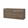 Tvilum Scottsdale Contemporary Wood Mahogany 6 Drawer Double Dresser