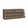 Tvilum Scottsdale Contemporary Wood Mahogany 6 Drawer Double Dresser