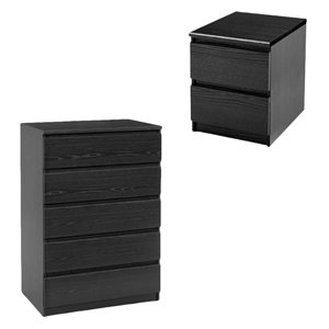 tvilum scottsdale modern 5 drawer chest and nightstand set