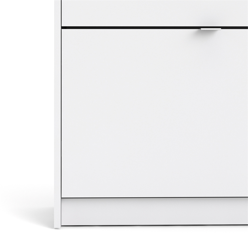 Tvilum Bright 2 Drawer Engineered Wood Shoe Cabinet in White