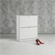 Tvilum Bright 2 Drawer Engineered Wood Shoe Cabinet in White