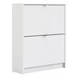 Tvilum Bright 2 Drawer Engineered Wood Shoe Cabinet in White