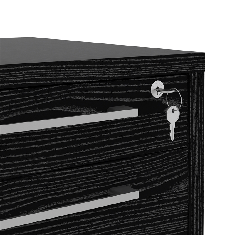 Tvilum Pierce 4 Drawer File Cabinet In Black Wood Grain 8041961