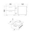 Tvilum Austin 2 Drawer Engineered Wood Nightstand in Oak Structure/White Gloss
