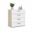 Tvilum Austin 4 Drawer Chest in Oak Structure/White High Gloss