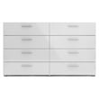 Austin 8 Drawer Double Dresser in Oak Structure/White High Gloss