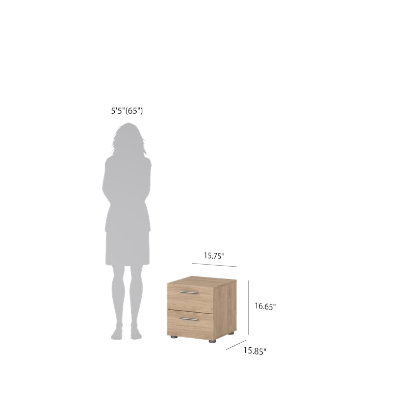 Austin 8 Drawer Double Dresser in Oak Structure/White High Gloss