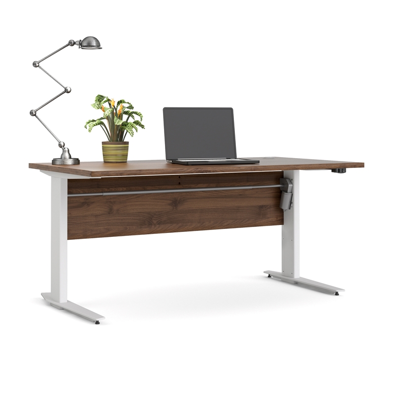 Tvilum Pierce Height Adjustable Desk In Walnut White 80400 318dj49