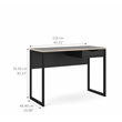 Tvilum Wells One Drawer Desk in Black Matte/Oak Structure