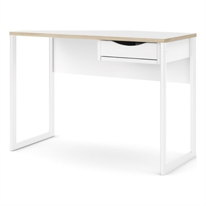 tvilum wells one drawer desk in white matte/oak structure