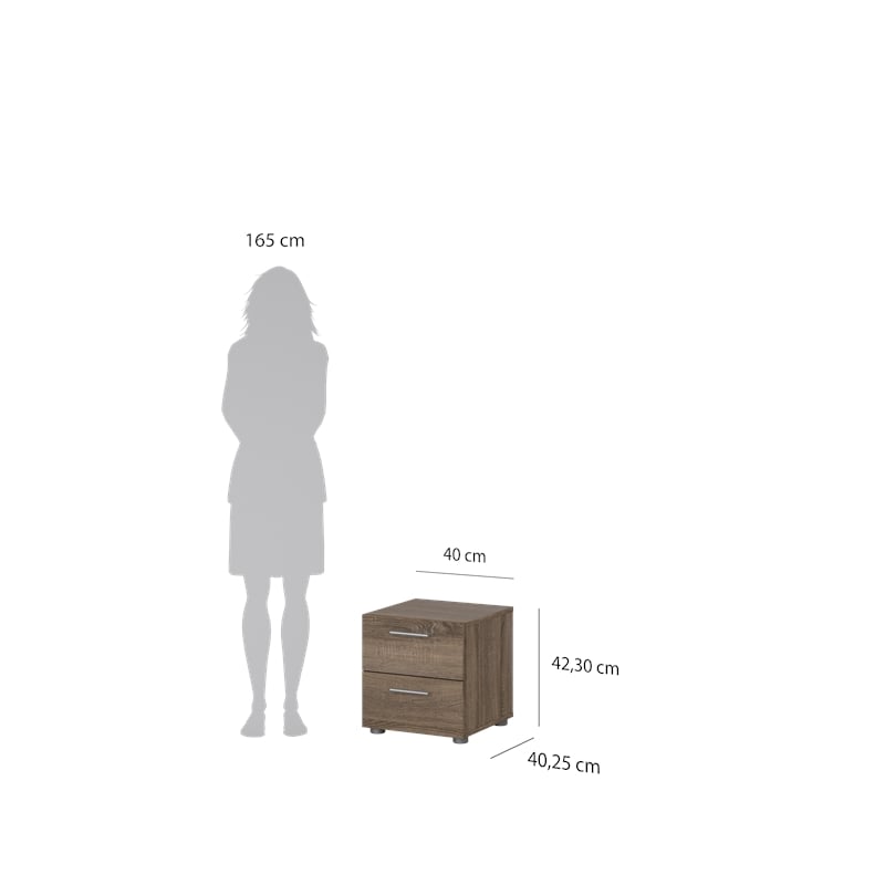 Tvilum Austin 2 Drawer Nightstand in Truffle