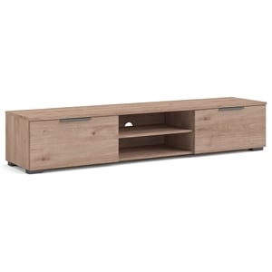 tvilum match 2 drawer 2 shelf tv stand in jackson hickory
