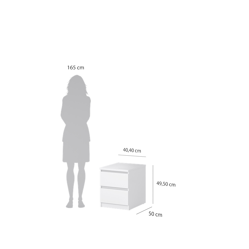 Tvilum Scottsdale 2 Drawer Nightstand in White High Gloss