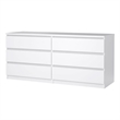 Tvilum Scottsdale Engineered Wood 6 Drawer Double Dresser in White High Gloss