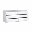Tvilum Scottsdale Engineered Wood 6 Drawer Double Dresser in White High Gloss