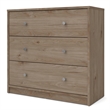 Tvilum Portland 3 Drawer Chest in Jackson Hickory