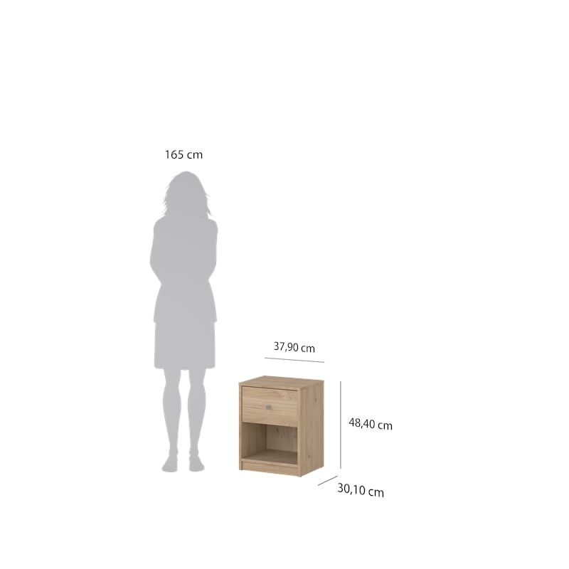 Tvilum Portland 1 Drawer Nightstand in Jackson Hickory