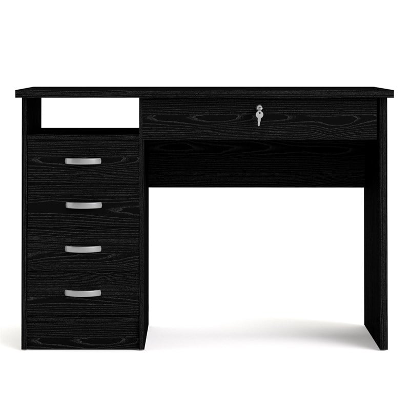 Tvilum Walden Desk with 5 Drawers in Black Woodgrain