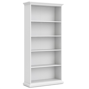 tvilum sonoma 5 shelf bookcase in white