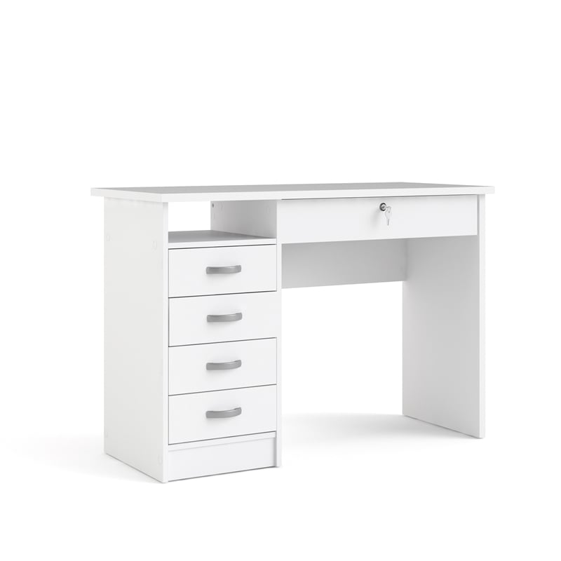 Tvilum Walden Transitional Engineered Wood Home Computer Office Desk in White
