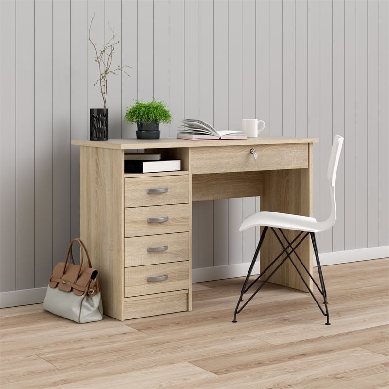 Tvilum Walden Desk with 5 Drawers in Oak Structure