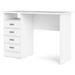 Tvilum Warner Contemporary Engineered Wood Desk with 4 Drawers in White