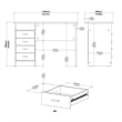 Tvilum Warner Contemporary Engineered Wood Desk with 4 Drawers in White