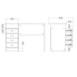 Tvilum Warner Contemporary Engineered Wood Desk with 4 Drawers in White
