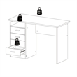 Tvilum Warner Contemporary Engineered Wood Desk with 4 Drawers in White
