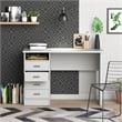 Tvilum Warner Contemporary Engineered Wood Desk with 4 Drawers in White