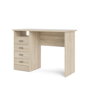 tvilum warner computer desk with 4 drawers in oak finish