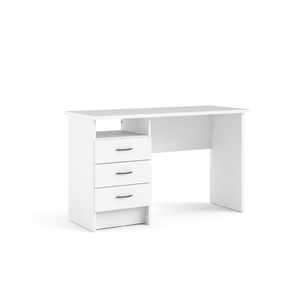 tvilum whitman desk with 3 drawers in white
