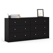 Tvilum Portland Contemporary 6 Drawer Double Dresser in Black