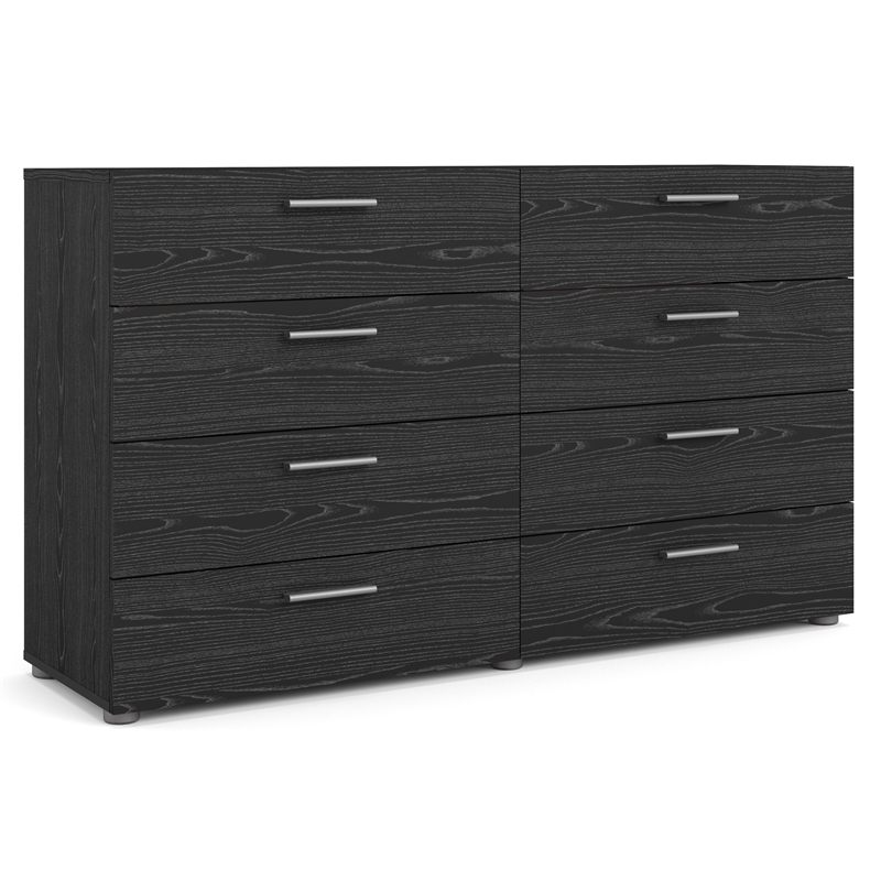 Tvilum Austin 8 Drawer Double Dresser in Black Woodgrain