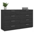 Tvilum Austin 8 Drawer Double Dresser in Black Woodgrain