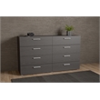 Tvilum Austin 8 Drawer Double Dresser in Black Woodgrain