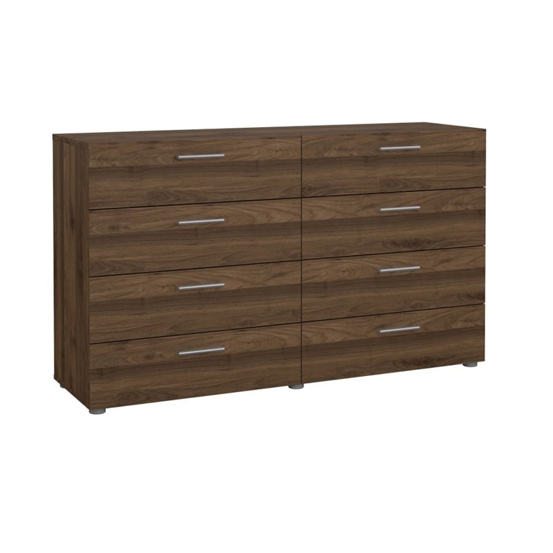 Tvilum Austin 8 Drawer Double Dresser in Walnut