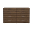 Tvilum Austin 8 Drawer Double Dresser in Walnut