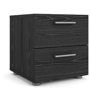 tvilum austin 2 drawer nightstand in black woodgrain