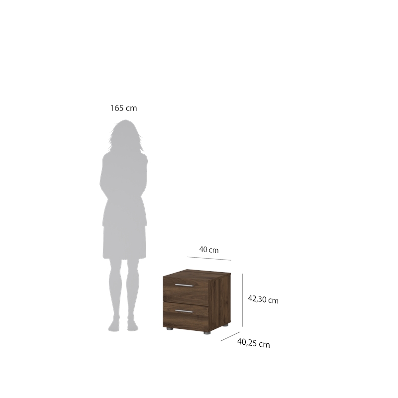 Tvilum Austin 2 Drawer Nightstand in Walnut