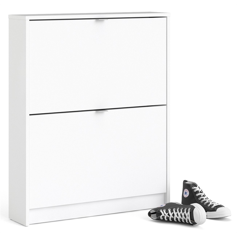 Tvilum Bright 2 Drawer Shoe Cabinet in White
