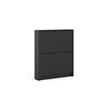 Tvilum Bright 2 Drawer Shoe Cabinet in Black Matte with 1 Layer