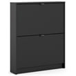 Tvilum Bright 2 Drawer Shoe Cabinet in Black Matte with 1 Layer