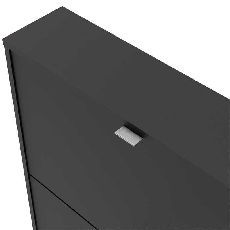 Tvilum Bright 2 Drawer Shoe Cabinet in Black Matte with 1 Layer